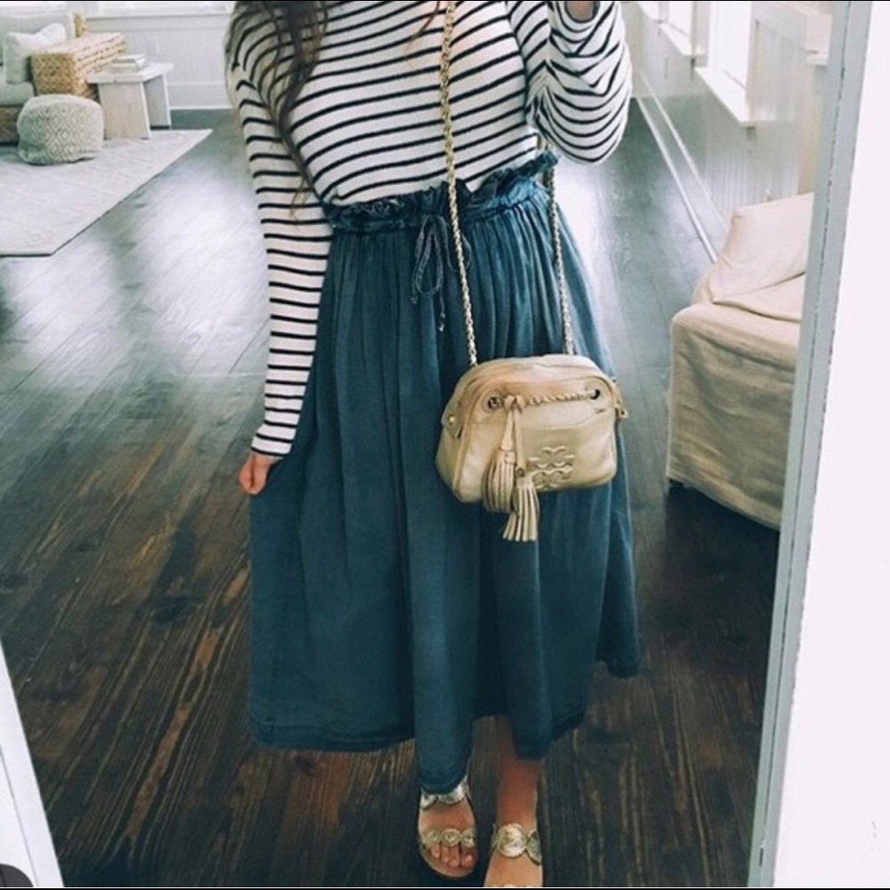ASOS denim tie waist skirt
